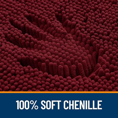 OLANLY Large Bathroom Rugs 40x32, Extra Soft Absorbent Chenille Bath Rugs, Rubber Backing Quick Dry, Machine Washable Bath Mats for Bathroom Floor, Tub and Shower, Home Decor Accessories, Burgundy