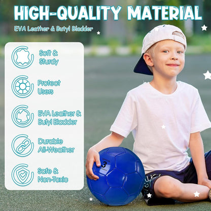 HyDren 6 Pcs Soccer Ball with Pump Colorful Official Soccer Ball for Kids Youth Adult Indoor Outdoor Soft Sport Gift for Training Practice Game