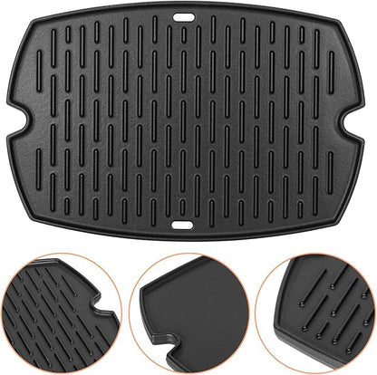 7584 Q3200 Griddle for Weber Q300 Q320 Q3000 Q3100 Q3200 Full Size Grill Plate Parts, Flat Top Cast Iron Griddle Insert for Weber 7646 Q320 Accessories, for WeberQ Grill Parts
