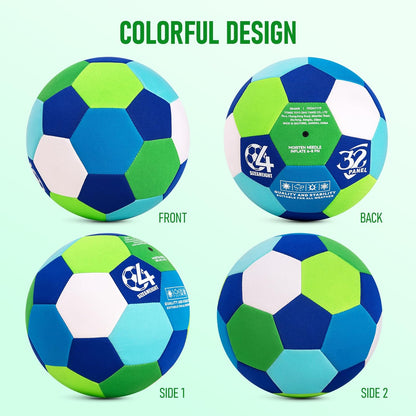 Indoor Soccer Ball with Fabric Cover - Soft and Safe Soccer Ball Size 4 for Inside House Home and Yard - Colorful Soccer Gift for Toddlers, Kids, Boys and Girls 3-5 5-8 8-12 Years Old