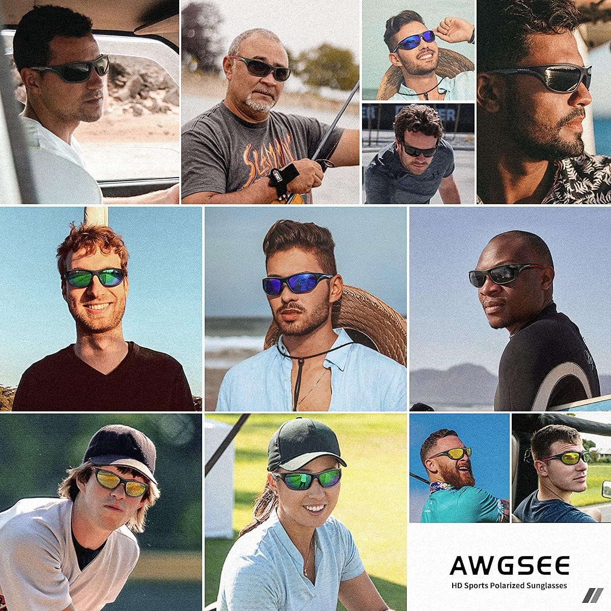 Polarized Sports Sunglasses for Men,TR90 Unbreakable Frame Sunglasses for Fishing Driving Cycling UV400 Protection