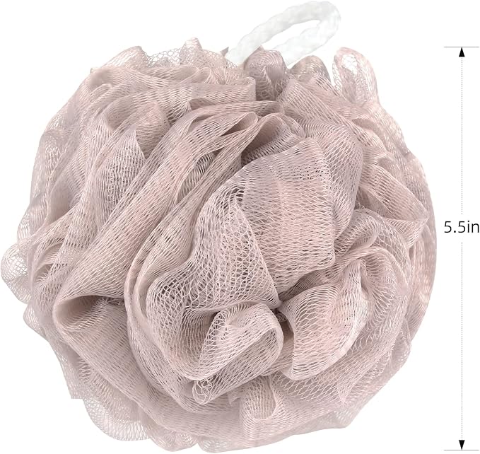 Fu Store Loofah Sponge Shower Loofahs 70g Bath Sponges Mesh Balls 4 Colors for Body Scrubber Exfoliator Wash Back Scrubbers Bathroom Men Women 4 Pack Cleaning Bathing Accessories Blue Beige Green Pink