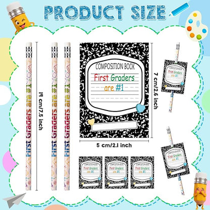 Tenceur 24 Set Back to School 1st Graders Pencils & Cards Gifts Bulk
