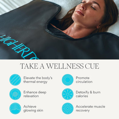 HigherDOSE Infrared Sauna Blanket - Personal Sauna to Relax & Detox Your Body and Mind - Portable Sauna Blanket for Home Sauna Therapy - Plush Thermal Blanket with Far Infrared Heat