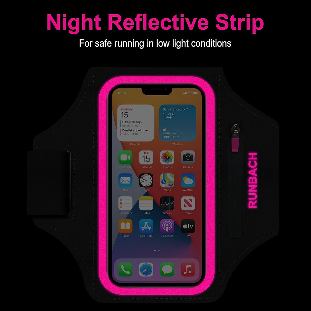 Armband for Samsung Galaxy S25 Ultra/S24 Ultra/S23 Ultra/S22 Ultra/S21 Ultra/S20 Ultra/S25+/S24+/S23+/S22+/S21+/S20+/S10+/S9+/S8+, with Zipper Pocket for for Galaxy Buds (Pink)
