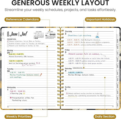 Planner 2026-2027, Monthly & Weekly Jul 2026-Jun 2027 Planner Calendar