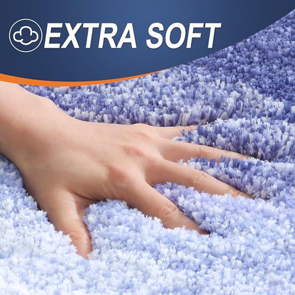 OLANLY Bathroom Rugs Mat 30x20, Extra Soft Absorbent Microfiber Bath Rugs, Rubber Backing, Quick Dry, Machine Washable Bath Mats for Bathroom Floor, Tub and Shower, Home Decor Accessories, Blue-Violet
