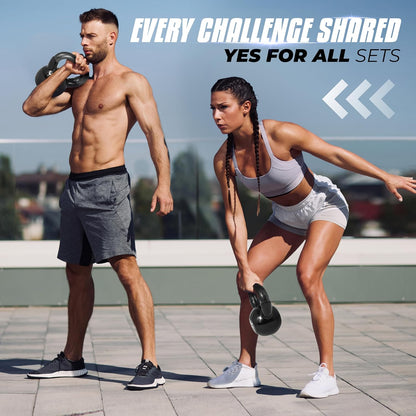 Yes4All Kettlebell Set Vinyl Coated Weights Combo for Full Body Workout Equipment Push up, Grip Strength Training, Dumbbell Weights Exercises