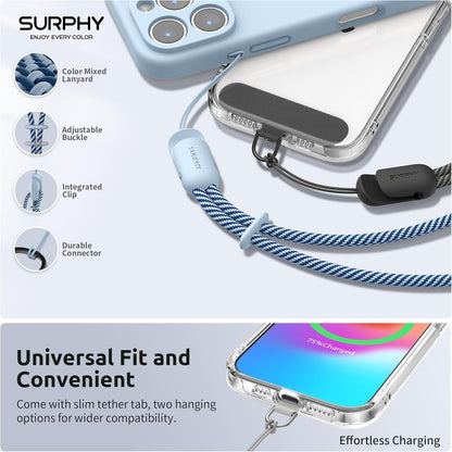 SURPHY 3 Pack Phone Wrist Strap with CellPhone Tether Tab, Cellphone Lanyard, Phone Strap with 2-Color Braided, Wrist Lanyard