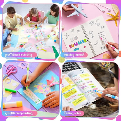 Zhehao 100 Pcs Erasable Highlighters Set, 10 Assorted Pastel Colors
