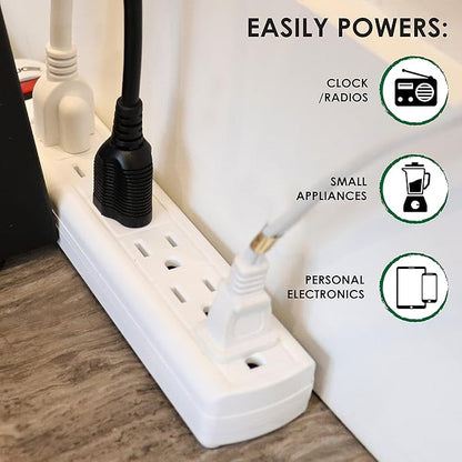 Digital Energy 6-Outlet Surge Protector Power Strip with 25-Ft Long Extension Cord, White, ETL Listed, UL Standard