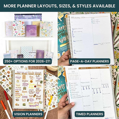 bloom daily planners 2026-2027 (8.5" x 11") Academic Year Day Planner (July 2026 - July 2027) - 13 Months Weekly & Monthly Agenda Organizer with Stickers & Tabs - Wildflower Mountainside