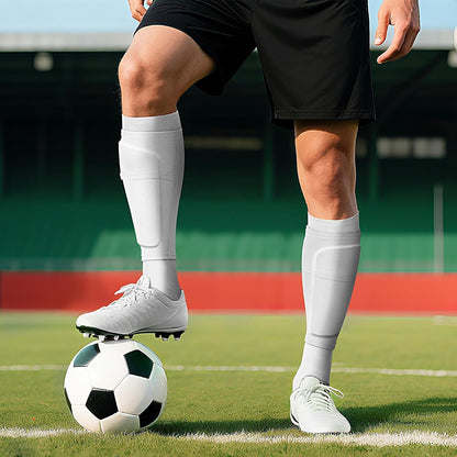 XZQTIVE Soccer Shin Guards with Shin Sleeves and Soccer Socks, Football Shin Pads Set for Kids Youth and Adult