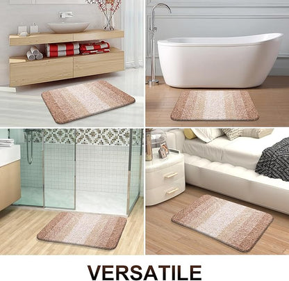 OLANLY Bathroom Runner Rugs Mat 44x24, Extra Soft Absorbent Microfiber Bath Rugs, Rubber Backing, Quick Dry, Washable Long Bath Mats for Bathroom Floor, Tub and Shower, Home Decor Accessories, Beige