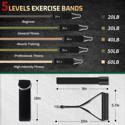 VEICK Resistance Bands, Exercise Bands, Workout Bands, Resistance Bands for Working Out with Handles for Men and Women, Exercising Bands for Fitness Weights Work Out at Home