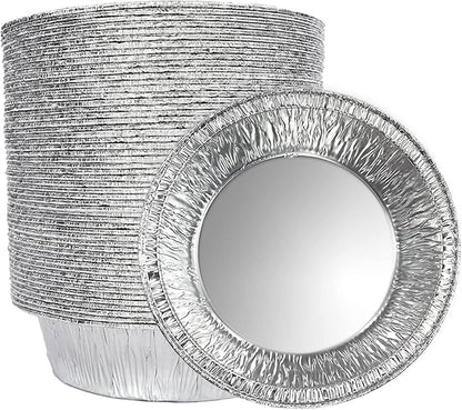 5 Inch Aluminum Foil Mini Pie Pans - Disposable Small Pie Tins For Bakeries, Cafes, Restaurants - Durable Mini Foil Pans for Pie, Fruit Tarts, Quiche (50, 5 Inch)