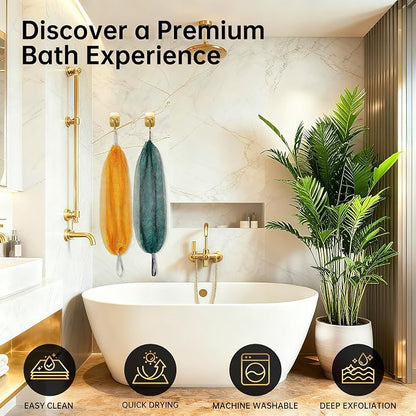 ARCH&M African Net Sponge Authentic, Champagne | Afroscrub African Wash Cloths, Smoother Skin, Exfoliating Body Sponges, Back Scrubber Exfoliator, Daily Use Shower Loofah