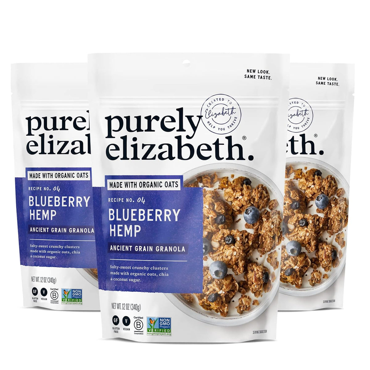 Purely Elizabeth, Blueberry, Ancient Grain Granola, Gluten-Free, Non-GMO, 12 Ounce (Pack of 3)