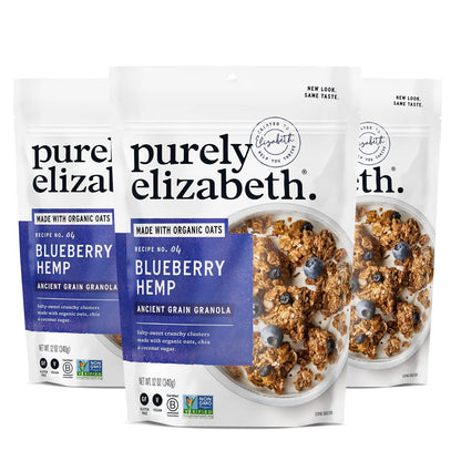 Purely Elizabeth, Blueberry, Ancient Grain Granola, Gluten-Free, Non-GMO, 12 Ounce (Pack of 3)