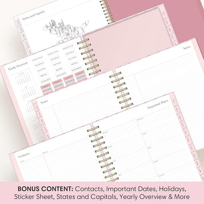 Blue Sky 2026-2027 Daily & Monthly Academic Planner, 7"x9", Laine Pink