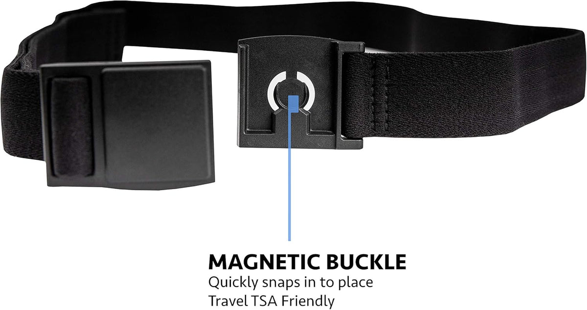 FLYT Solo Belt - Minimalist Web Nylon Belt with Quick-Release Magnetic Plastic Buckle, TSA Friendly