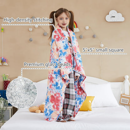 L'AGRATY Weighted Blanket - 40"x60" 10lbs Breathable Microfiber Material with Glass Beads Small Blanket for All-Season Summer Fall Winter Soft