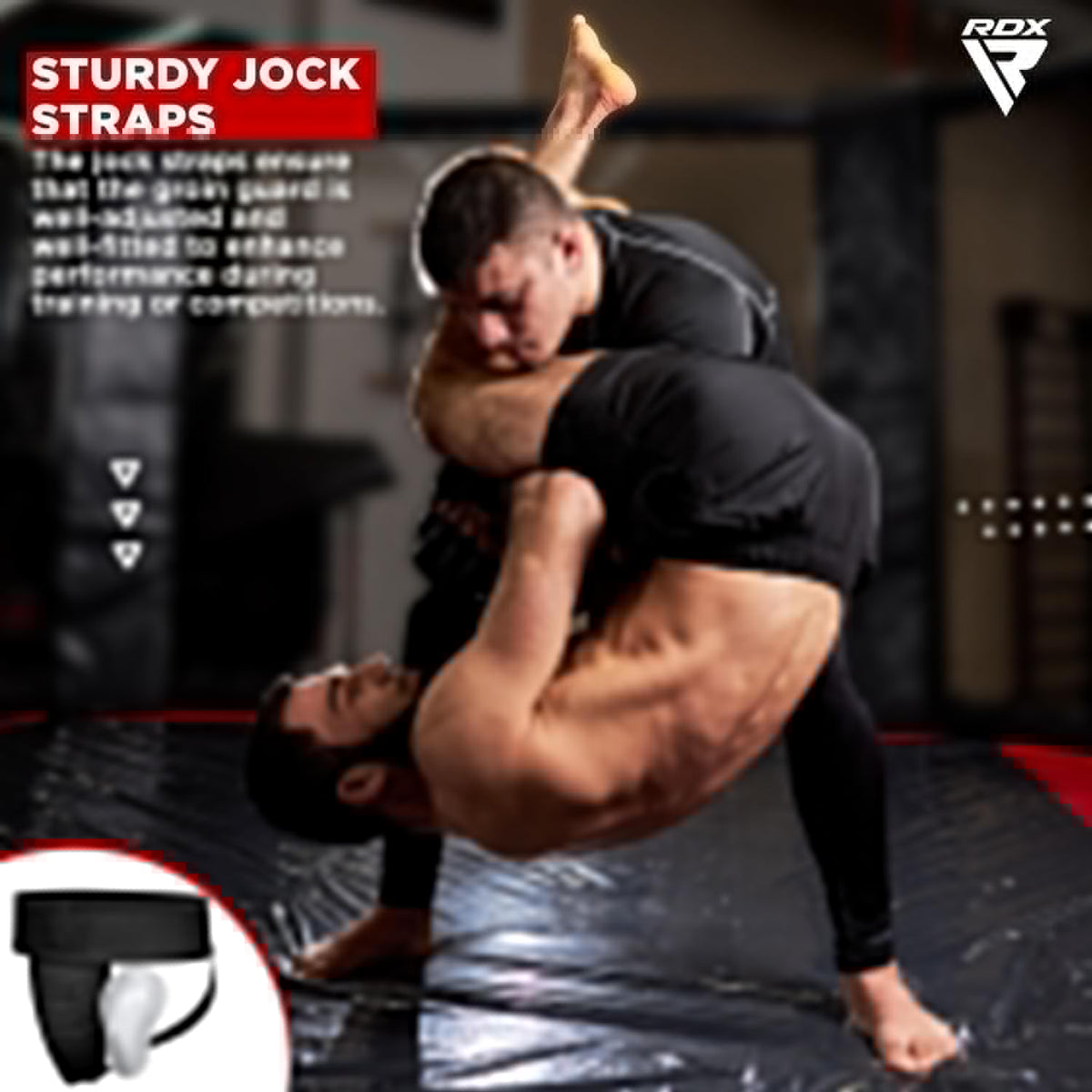 RDX Groin Protector Cup Men, Boxing Kickboxing MMA Muay Thai Sparring Groin Guard, Ventilated Adjustable,Karate Fighting Training, Underwear Jiu Jitsu BJJ Protection, Boys Youth
