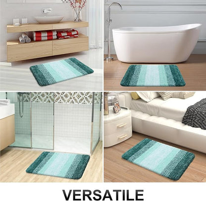 OLANLY Small Bathroom Rugs Mat 24x16, Extra Soft Absorbent Microfiber Bath Rugs, Rubber Backing, Quick Dry, Washable Bath Mats for Bathroom, Tub and Shower, Home Decor Accessories, Blackish Green