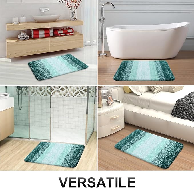 OLANLY Bathroom Rugs Mat 30x20, Extra Soft Absorbent Microfiber Bath Rugs, Rubber Backing, Quick Dry, Washable Bath Mats for Bathroom Floor, Tub and Shower, Home Decor Accessories, Blackish Green