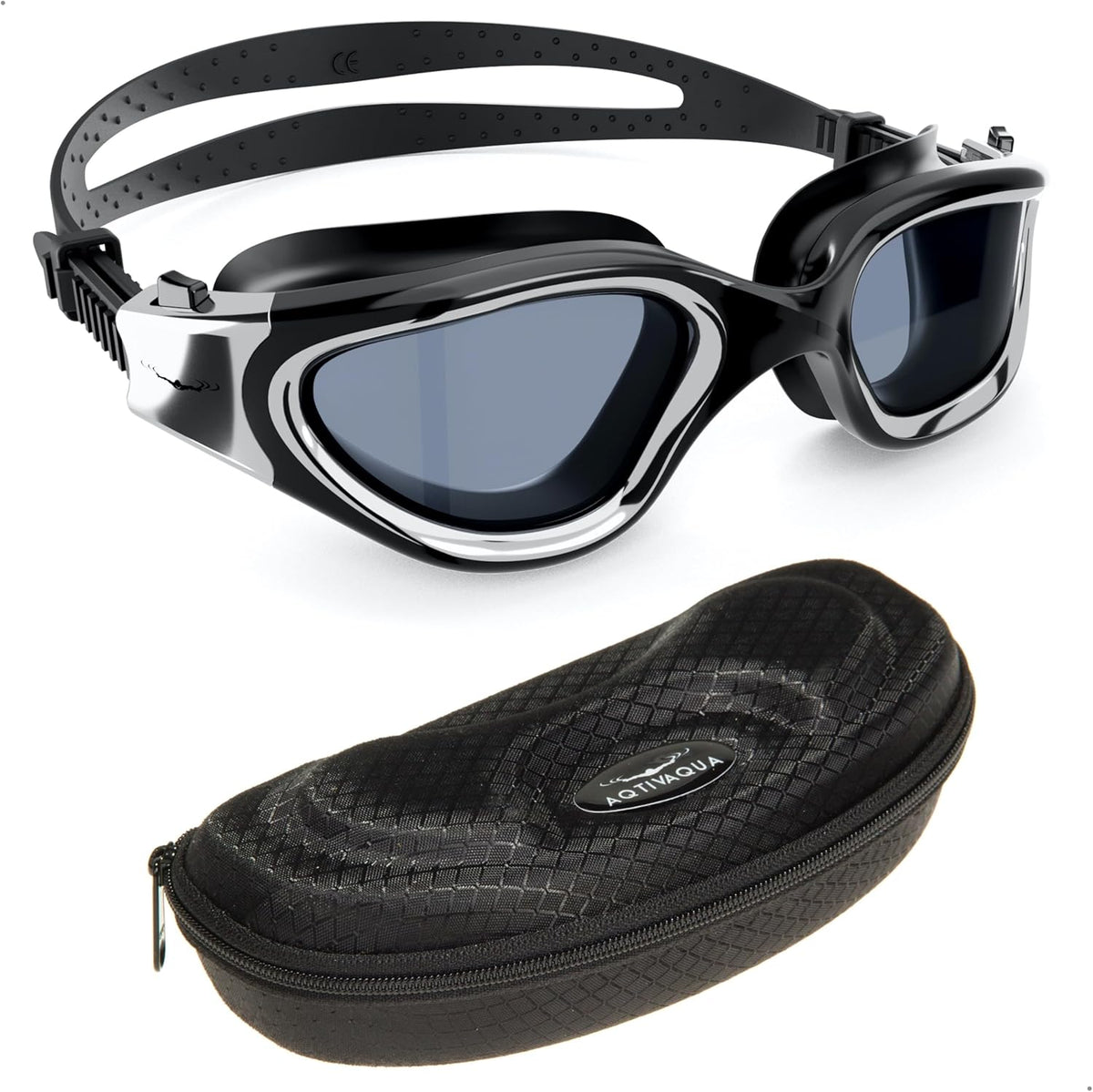 AqtivAqua Swimming Goggles, DX Wide View Swim Goggles for Adult Men Women, Anti Fog No Leaking