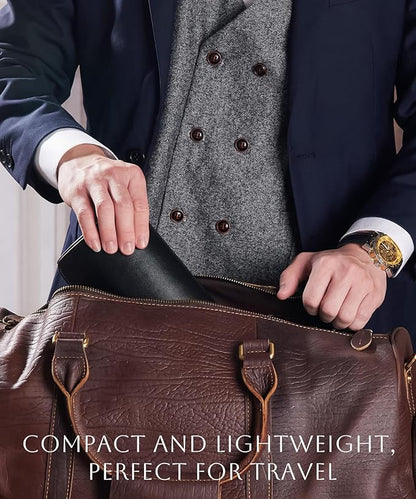 Homde Travel Watch Box Leather: Traveling Case for Men - Luxury Watch Roll for Wristwatch on the Go (black, M)