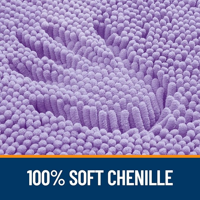 OLANLY Bathroom Runner Rugs 44x24, Soft Absorbent Chenille Bath Rugs, Rubber Backing Quick Dry, Machine Washable Long Bath Mats for Bathroom Floor, Tub and Shower, Home Decor Accessories, Lavender