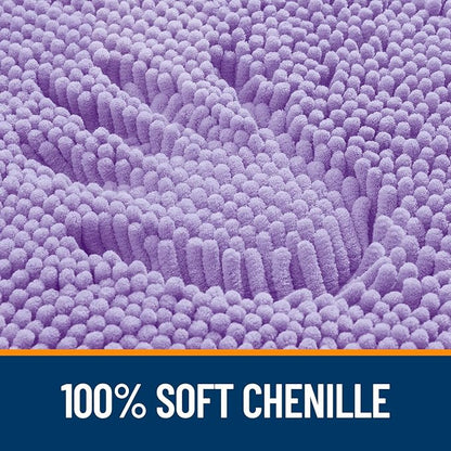 OLANLY Bathroom Runner Rugs 70x24, Soft Absorbent Chenille Bath Rugs, Rubber Backing Quick Dry, Machine Washable Long Bath Mats for Bathroom Floor, Tub and Shower, Home Decor Accessories, Lavender
