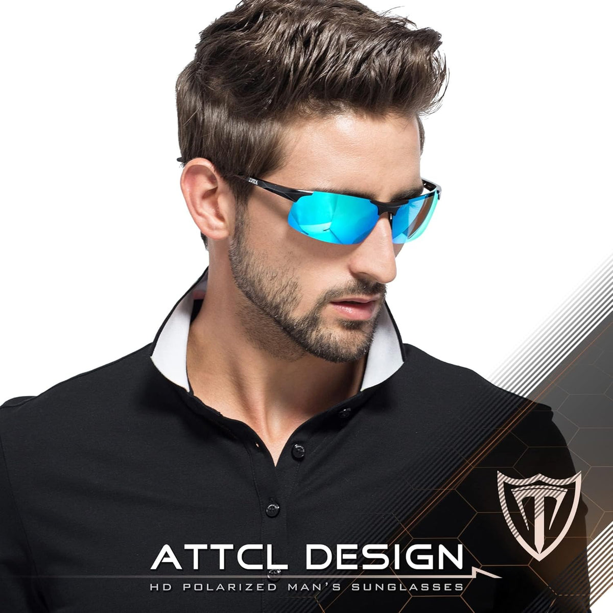 ATTCL Men's Sports Polarized Sunglasses Men for Driving running Fishing Golf - UV Protection Sun glasses Metal Frame