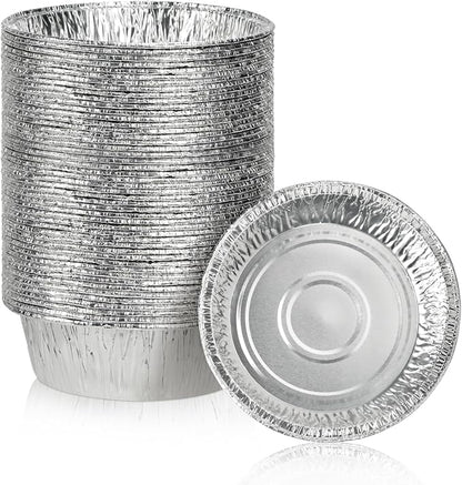 200 Pack 4" Round Tart Pie Foil Pans Disposable Pans Aluminum Foil Tart & Pie Tins Pans for Baking,Cooking,Storage or Reheating