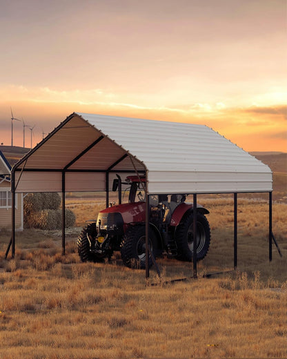 13'x16'x11' Metal Carport, Steel Heavy Duty Car Ports for All-Weather, for Cars, Motorcycles, ATV, or Boats, N.W. 500 Lbs