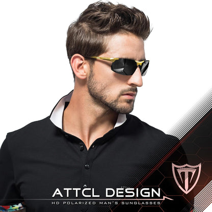 ATTCL Men's Sports Polarized Sunglasses Men for Driving running Fishing Golf - UV Protection Sun glasses Metal Frame