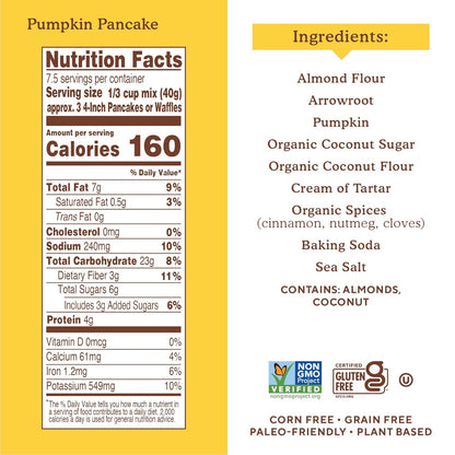 Simple Mills Almond Flour Pancake & Waffle Mix Value Pack (1 Original, 1 Pumpkin) - Gluten Free, Plant Based, Paleo Friendly, Breakfast, (Pack of 2)