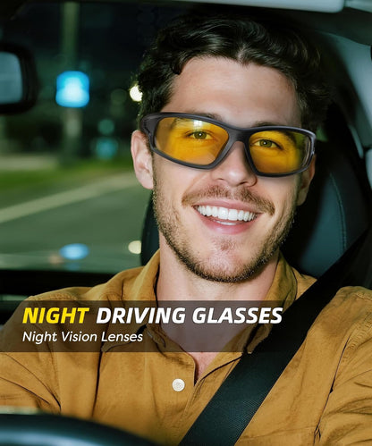 Polarized-Sunglasses-Men Sports Mens-Sunglasses: Sun-Glasses with UV400 Protection for Driving Golf Fishing Running