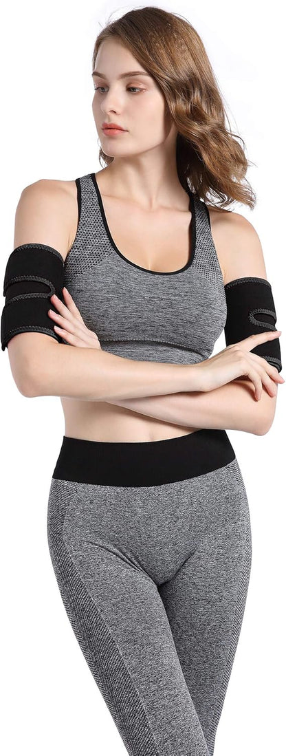 Bakerdani Hot Sweat Neoprene Compression Arm Sauna Sleeves Slimmer Bands Wraps Arm Trimmers for Men & Women (a Pair)