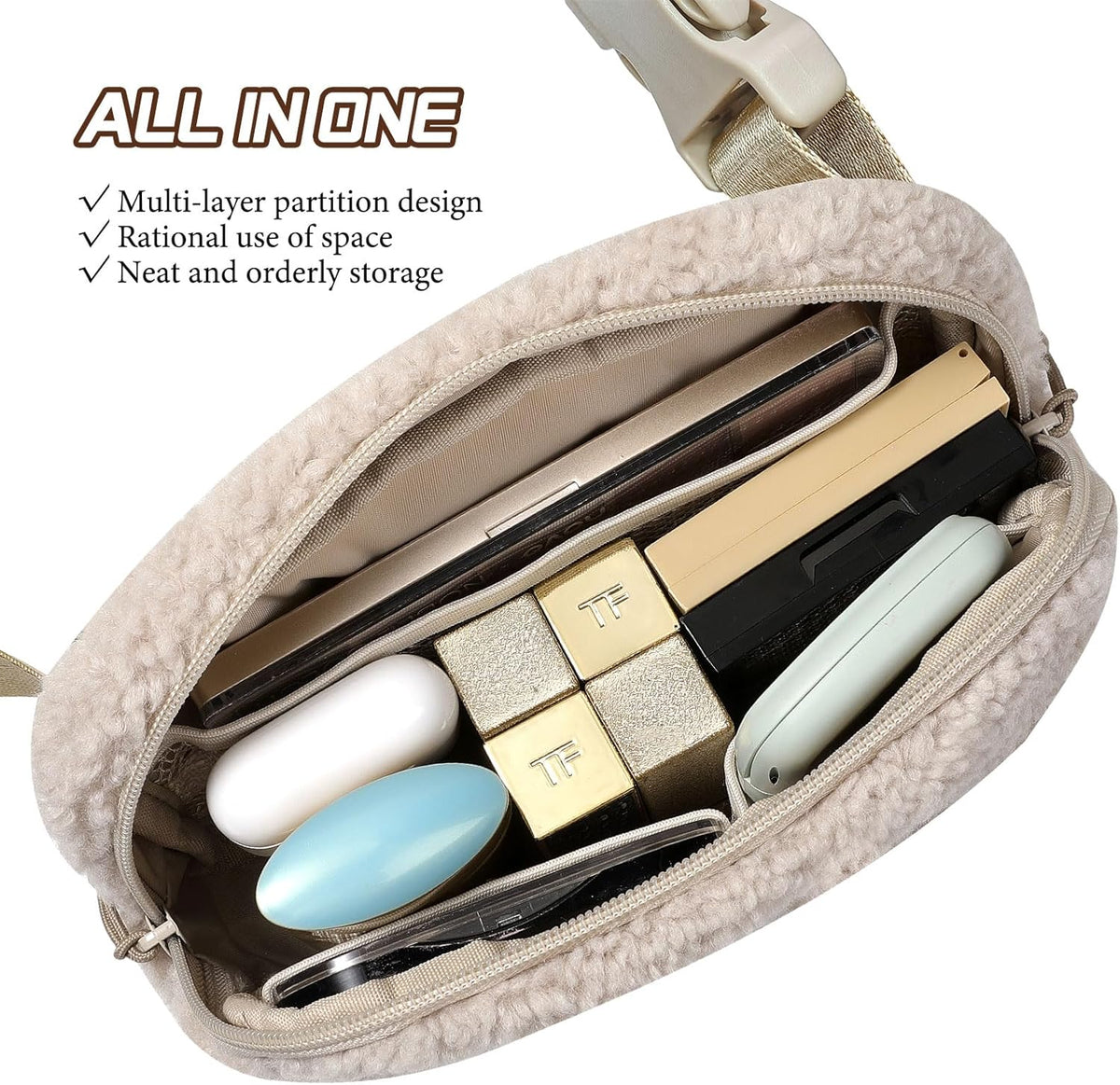 MoKo Fanny Packs for Women Men, Fashion Running Waist Packs, Crossbody Mini Bag Fanny Pack Belt Bag with Adjustable Strap for Running Outdoors Workout Travel Hiking Cycling