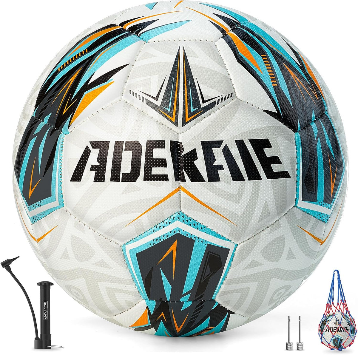 Soccer Ball Size 5 for All Age Recreational or Professional Outdoor Practice, PU Official Size&Weight, Size 5 Soccer Ball for Boys Youth Adults College Team, Ideal Gifts with Pump and Carry Net