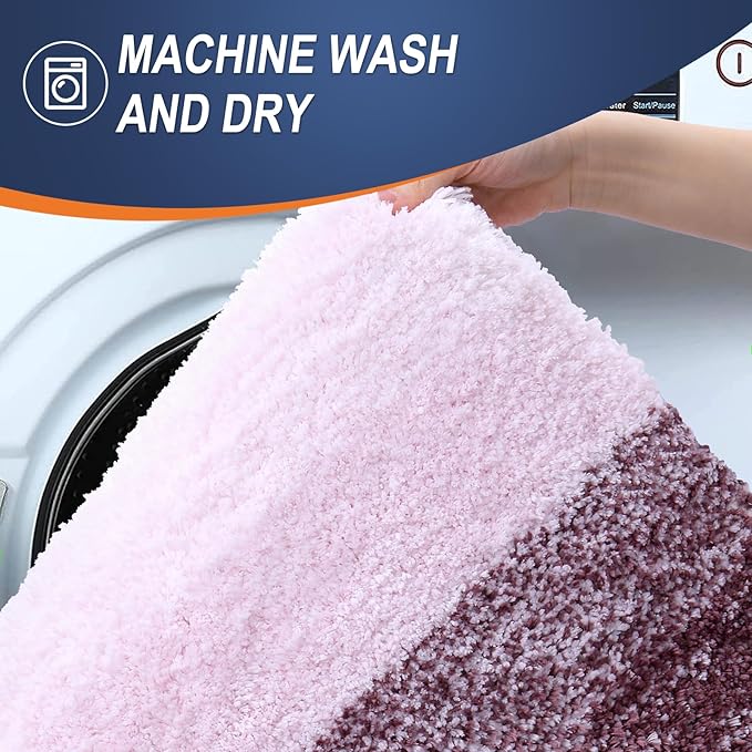 OLANLY Bathroom Rugs Mat 30x20, Extra Soft Absorbent Microfiber Bath Rugs, Rubber Backing, Quick Dry, Machine Washable Bath Mats for Bathroom Floor, Tub and Shower, Home Decor Accessories, Mauve