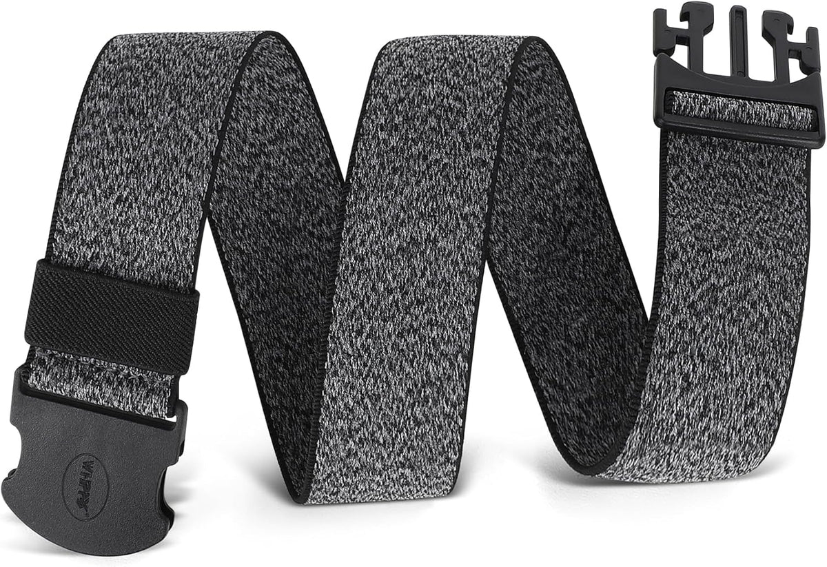WHIPPY Mens Elastic Stretch Belt Unisex Adventure Web Belt for Women Men with Non-Metal Buckle Adjustable Belts