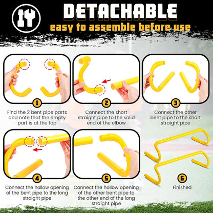 5 Pcs Speed Agility Training Hurdles Detachable Durable Equipment Plyometric and All Purpose Speed Training Hurdle Equipment for Athletes Soccer Basketball
