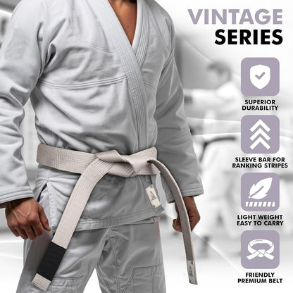 Vintage Series BJJ Belt for Men & Women Brazilian Jiu Jitsu Belt for Jiu Jitsu Gi