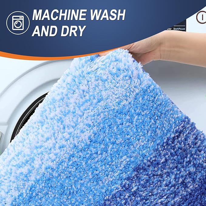 OLANLY Bathroom Rugs Mat 30x20, Extra Soft Absorbent Microfiber Bath Rugs, Rubber Backing, Quick Dry, Washable Bath Mats for Bathroom Floor, Tub and Shower, Home Decor Accessories, Light Royal Blue