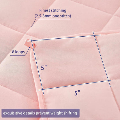 yescool King Size Weighted Blanket for Adults (25 lbs, 80” x 87”, Pink) Cooling Heavy Blanket for Sleeping Perfect for 240-260 lbs, Breathable Blanket for Adults & Couple All Season, Machine Washable