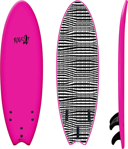 Rock-It 6' Albert Performance Fish Soft Top Surfboard Surf Board, Foam Surfboard, Kids Surfboard, Adult Surfboard, Tabla De Surf, Beginner Surfboard