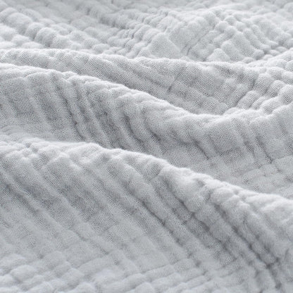 Carriediosa 100% Cotton Muslin Throw Blanket 66" X 90" Twin XL Size，4-Layers Summer Gauze Throws for Bed Couch，Soft Lightweight Breathable Linen Blankets Bedspread for Adults All Season，Grey